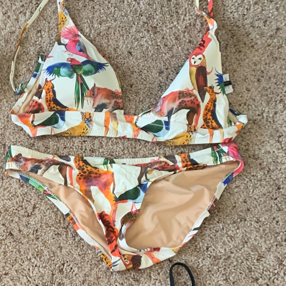 J. Crew animal watercolor bikini